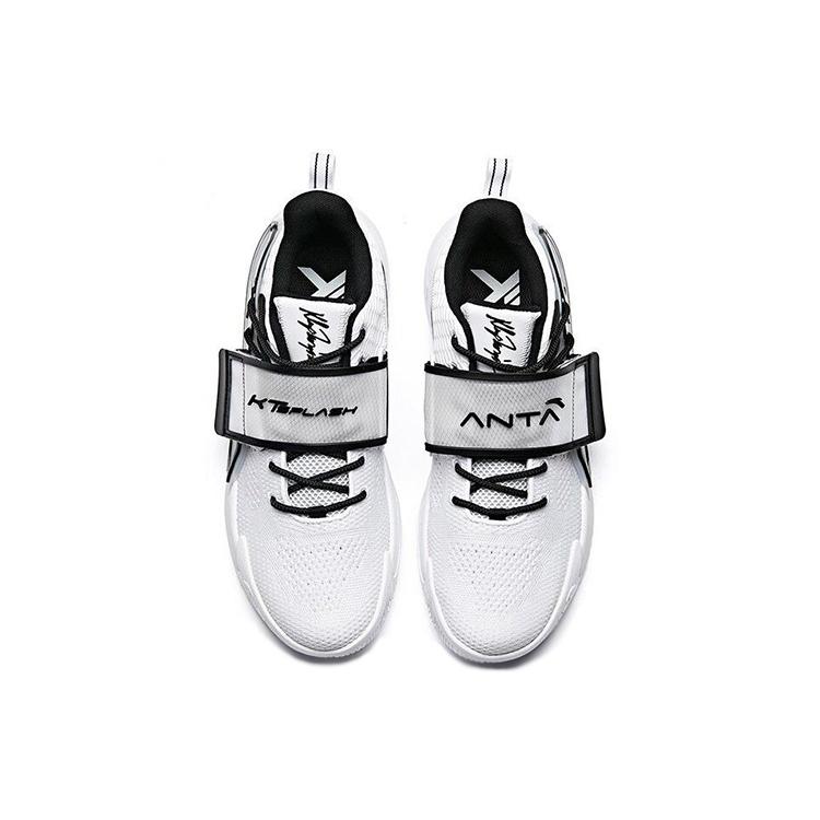 New Anta Water Flower 2 KT Anti Slip And Wear Resistant Lightweight Mid Top Basketball Shoes Men's White Black 112021602-6