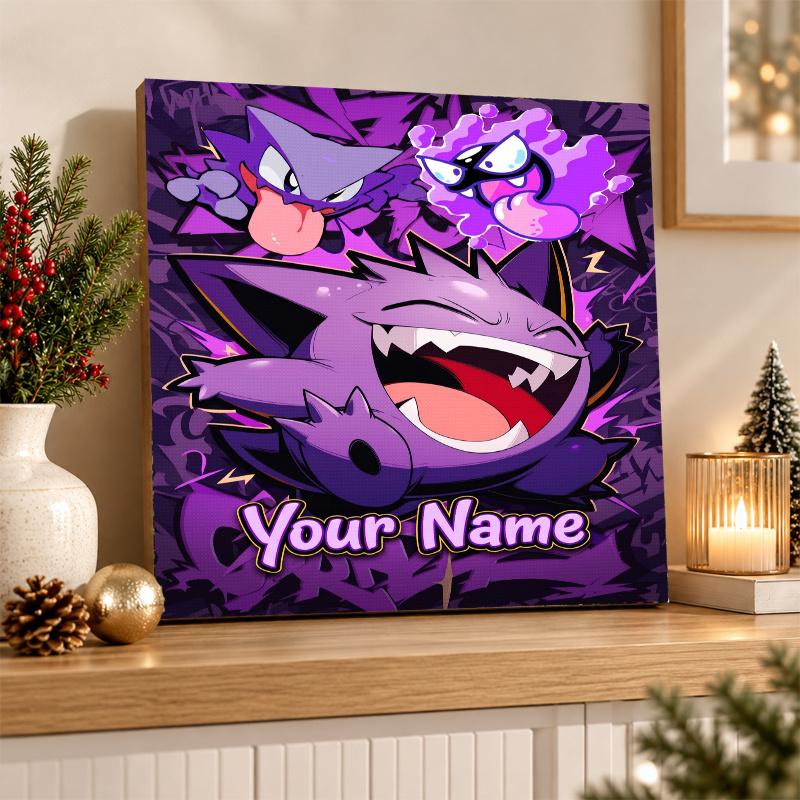 Gengar Custom Name Diamond Painting Personalized 5D Full Drill DIY Diamond Art Home Decor