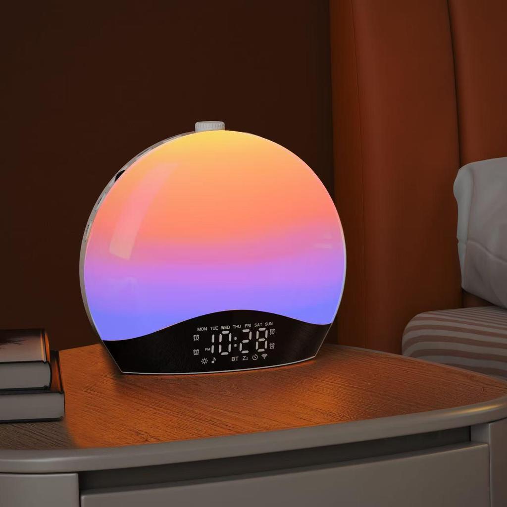 Top-Selling Bluetooth Ambient Light Alarm Clock with Sunrise Simulation and White Noise for Bedroom