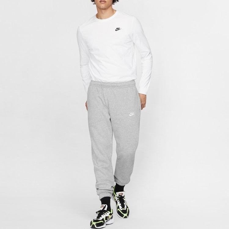 Nike Men's Sportswear Club Fleece Tapered Pants Dark Grey Heather/Metallic Silver/White BV2738-063