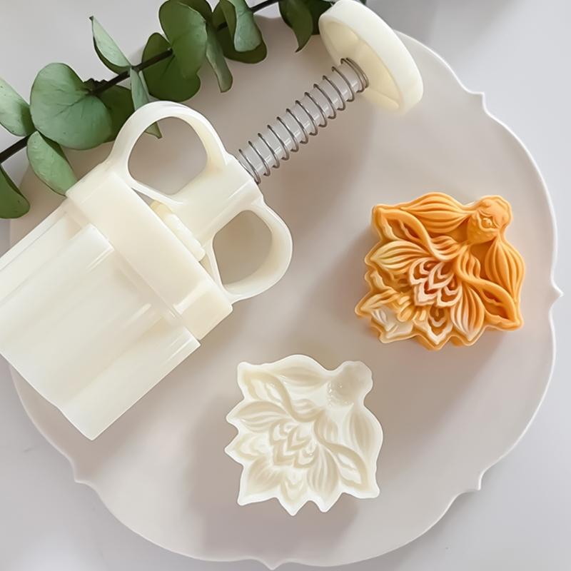 Fish Flower Moon Cakes Press Molds Cookie Stamp Chinese MidAutumn Moon Cakes Maker Decorating Tool for Making Cookie