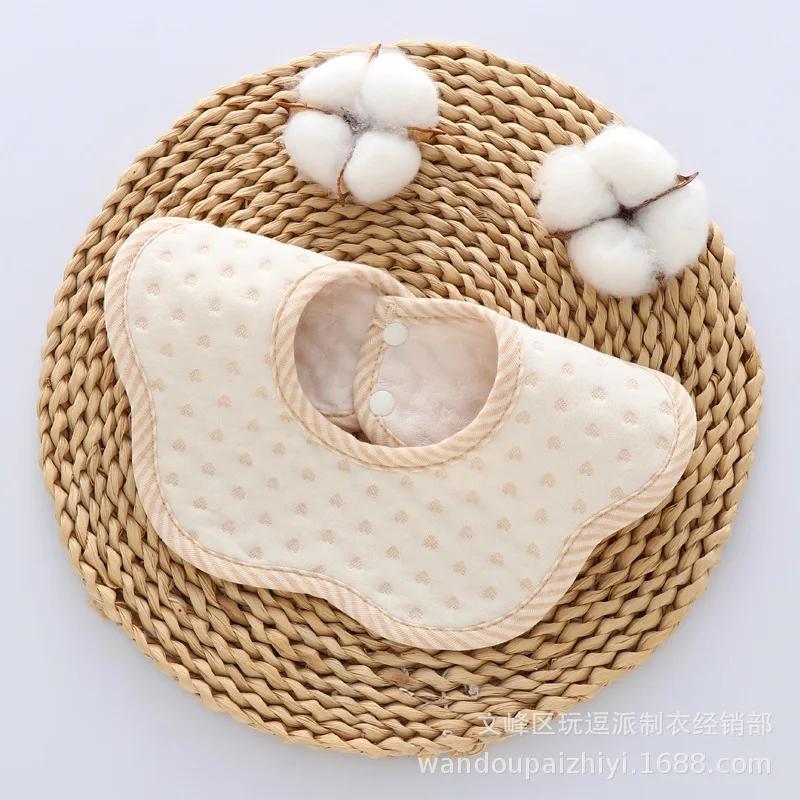 Neugeborenes Baby Farbe Baumwolle Einfache Baumwolle Warm Speicheltuch Lätzchen 360 Grad Baby Blütenblatt Lätzchen Männliches und Weibliches Baby Fütterungs Schürze Lätzchen