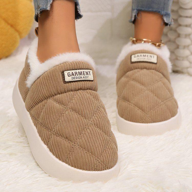 Fleece thickened snow boots women's winter new indoor women's shoes boots short boots student warm cotton shoes