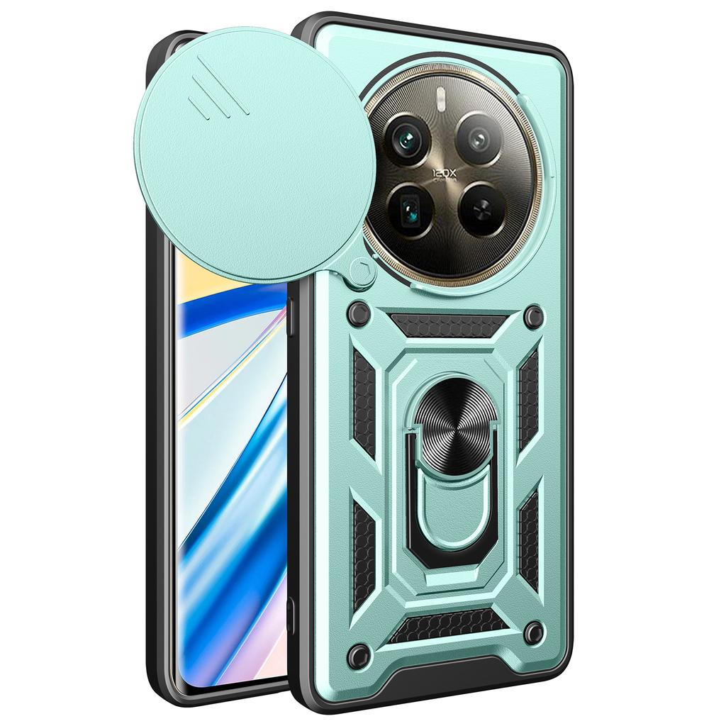 For Realme 12 Pro 5G/12 Pro+ 5G Case Lens Cover Kickstand PC+TPU Phone Shell
