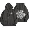 Oversized Gothic Hoodie Women With Floral Print Loose Fit Long Sleeve Pullover Sweatshirt In Black Gray Khaki Navy Pink Sky