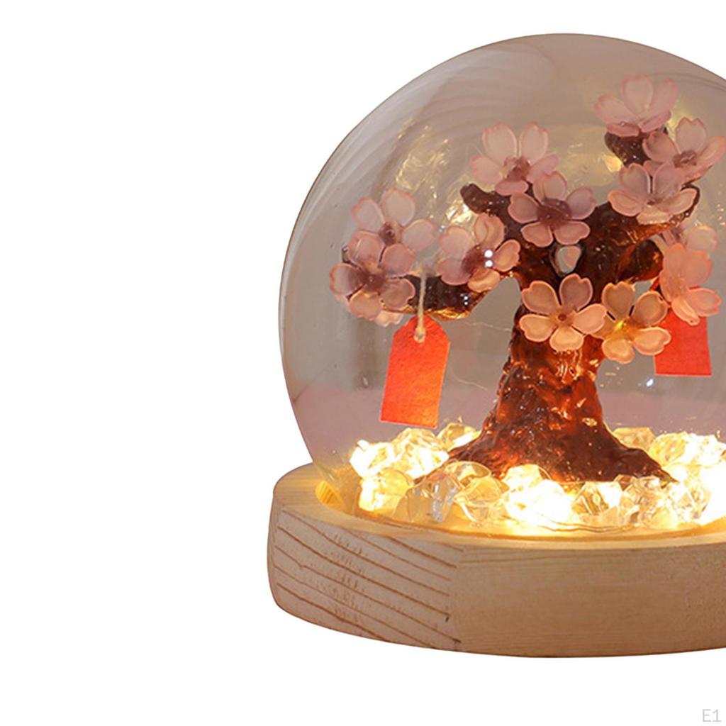 DIY Flower Bedside Lamp, Lamp with Dome Lighted Ambient Light, Desktop Ornament, Material