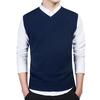 2023 Men's Slim-Fit V-Neck Knitted Pullover - Autumn/Winter Sleeveless Sweater