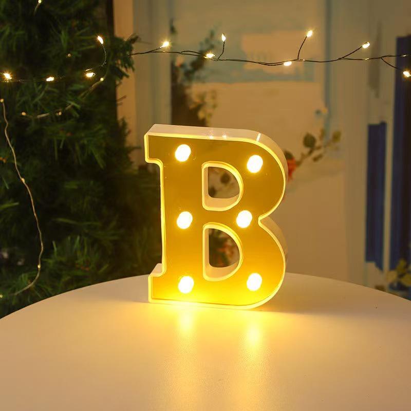 Gold LED Mirror Letter Lights - Romantic Birthday and Festive Décor