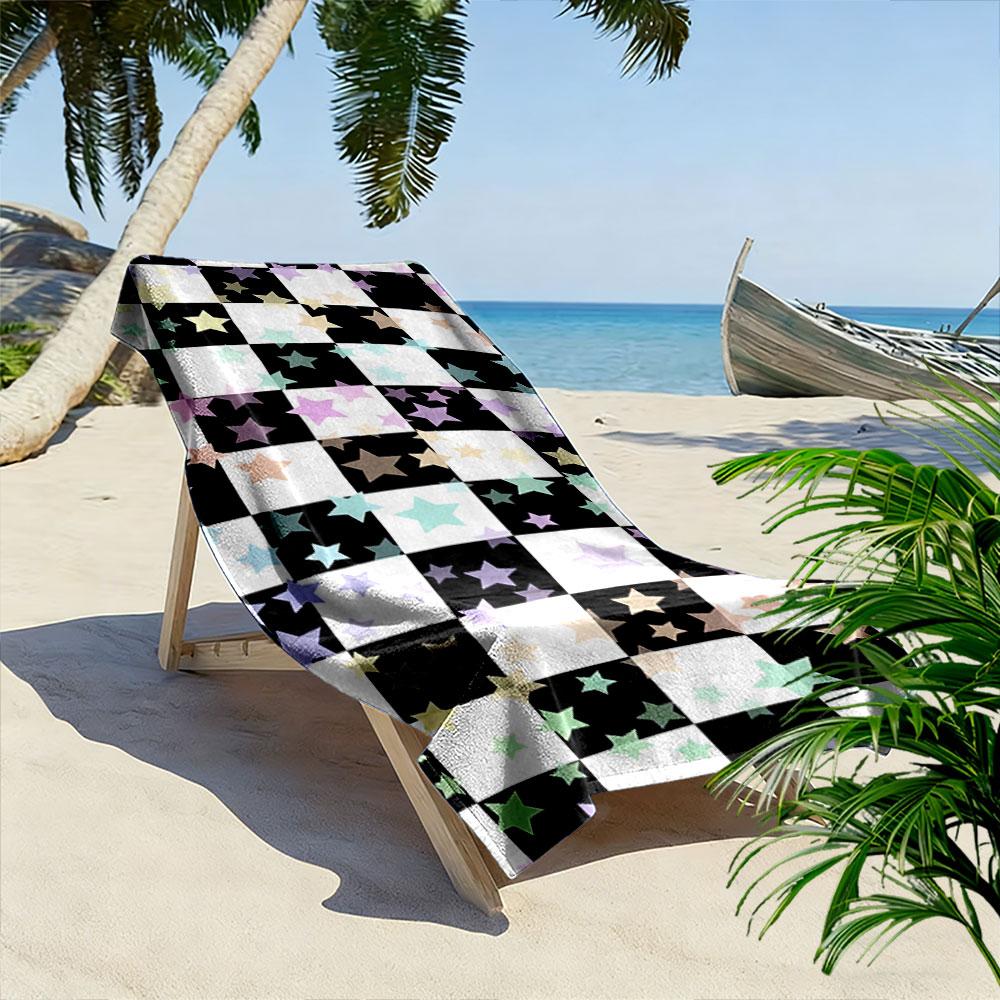 Colorful Star Pattern Towel Beach Towel Quick-drying for Travel Outdoor Sports Jogging Beach and Swimming