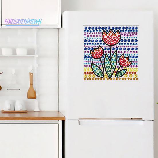 1 Set Diamant-Malerei-Aufkleber-Set, Cartoon-Frucht-Blumen-Muster, Strass-Aufkleber, Kunsthandwerk für Kinder und Erwachsene