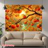 Luxurious Autumn Orange Tree Wall Tapestry Mural Fall Citrus Fruit Hanging Art Decor for Living Room Home