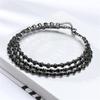 Koreanisches Braut-Funkel-Strassschmuck-Set, rundes Voll-Diamant-Armband, Ohrringe, Halskette Dreiteiliges Set