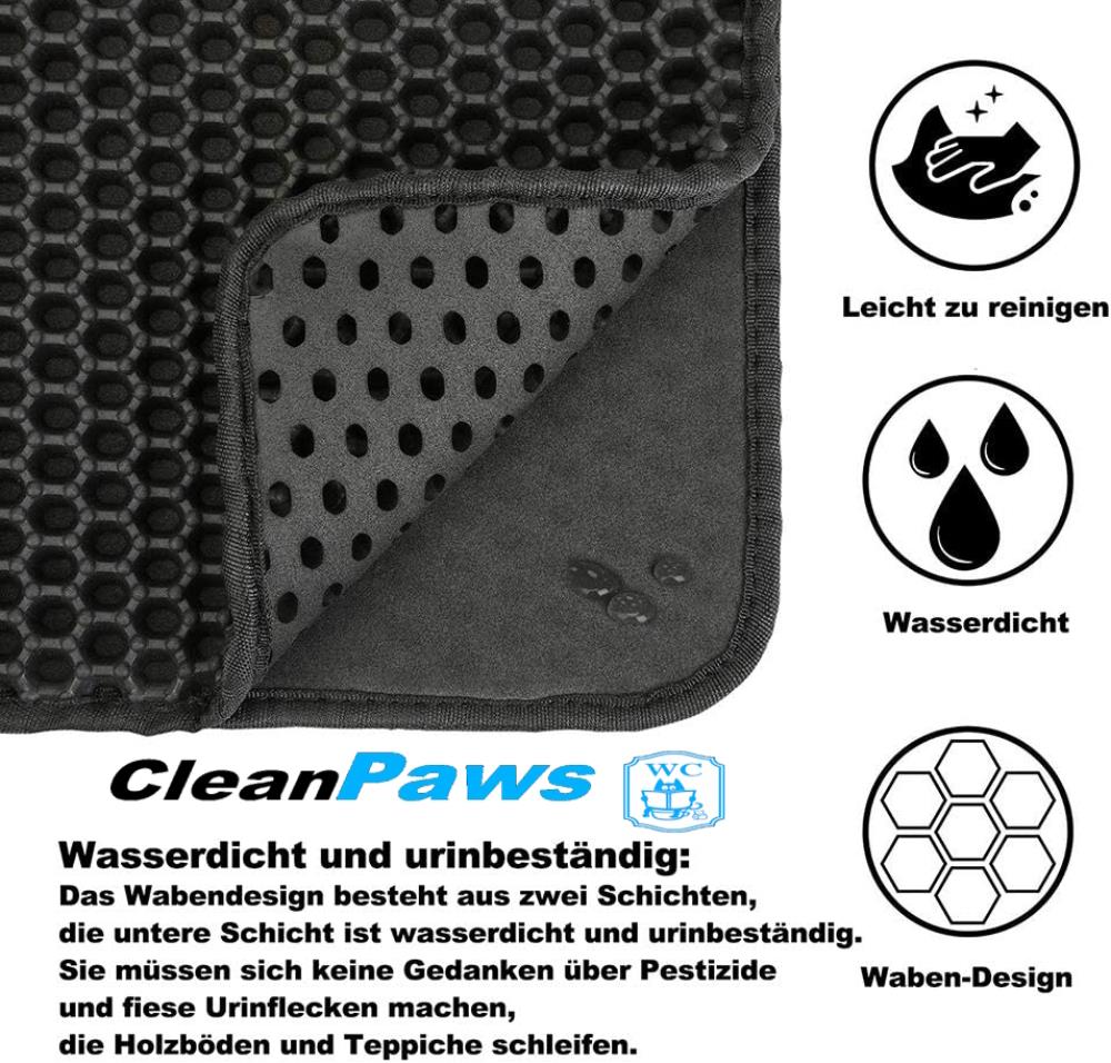 CLEANPAWS Cat Litter Mat Cat Mat Rug Underlay Cat Litter Collector