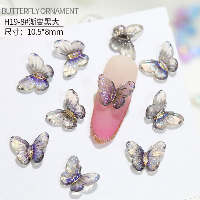 20 stuks vlinder nagelkunst accessoires - nageldecoraties met iriserende en driedimensionale vlinders gemaakt van hars voor nagelkunst.