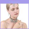 Luxury Water Drop Pendant Necklace With Pearl Tassel Earrings And Rhinestone Set For Women