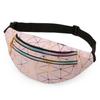 1Pc PU Leather Geometric Pattern Chest Bags for Girls Boys Laser Waterproof Sports Waist Pack Pocket Crossbody Bags