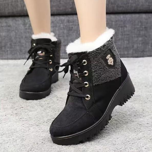 Winter Velvet Thickened Snow Boots  New Short Tube Thick-soled Warm Martin Boots Cotton Shoes Comfortable Boots