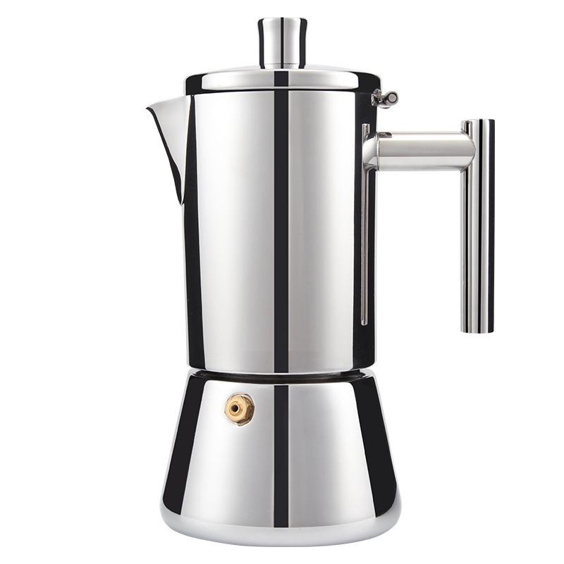 High-Quality Italian Stainless Steel Moka Pot for Induction Cooktops 4 Cups 200ml