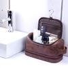 Herren Unisex Minimalistische PU-Leder Wasserdichte Handliche Waschtasche mit Haken