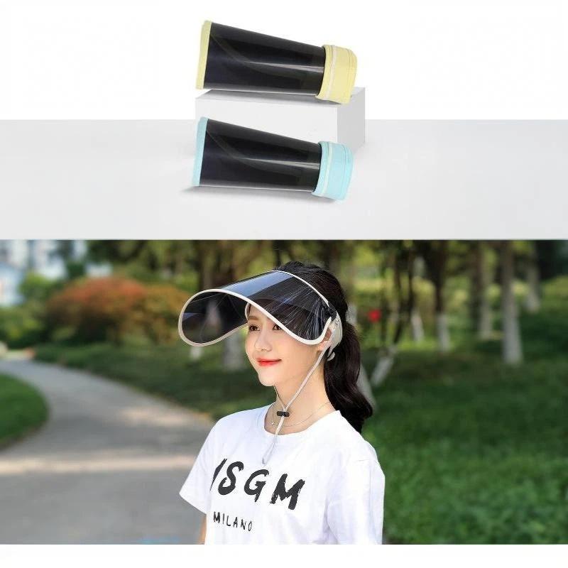 Women Adjustable Uv Protection Sun Visor With Wide Face Shield For Beach Hiking Summer Activities