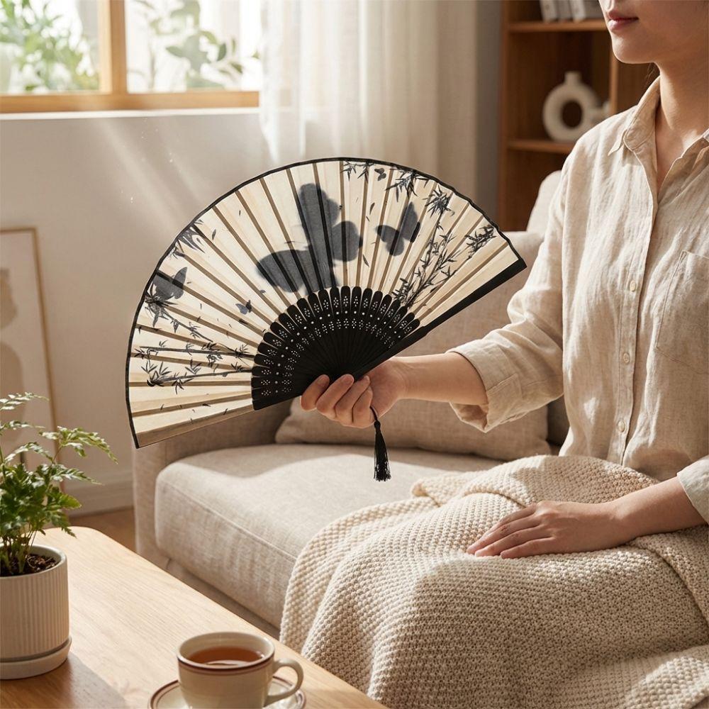 Vintage Silk Folding Fan Chinese Style Classical Dance Fan Decorative Fan  Wedding Gifts