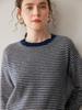 Women's Striped Cashmere Sweater - Loose Fit, Gentle Style for Autumn/Winter