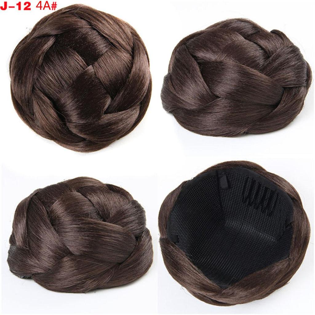 Braided Chignon Hair Bun Dancer Hair Cover Donut Hair Pieces Scrunchies Hair Bun Wig Clips Updo Wedding Party for Women