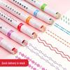 Dual-line Wave Net Red Color Hand Copy Newspaper Pen - Student Fluorescent Pen