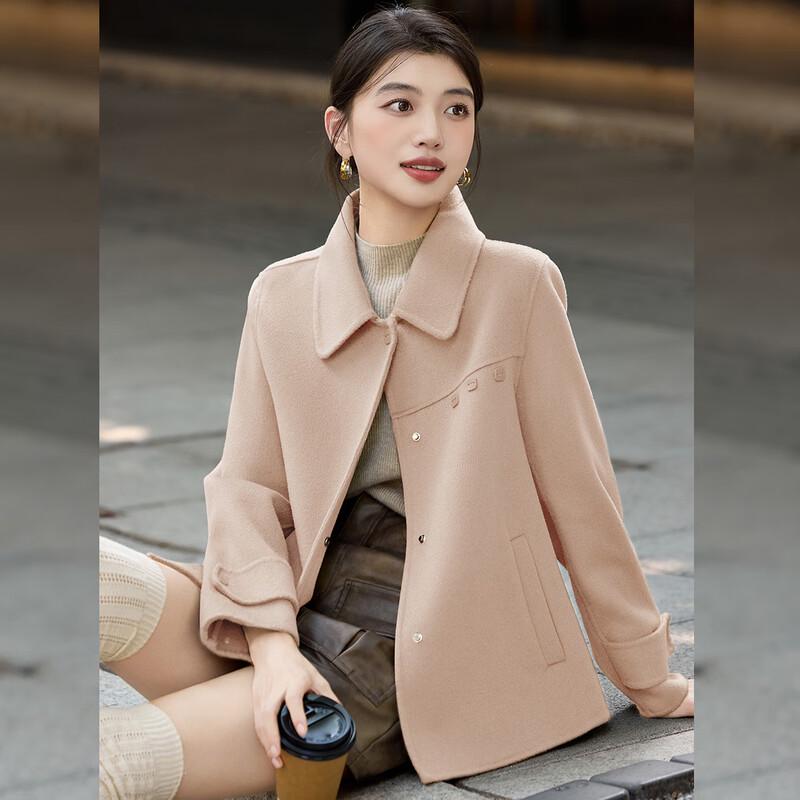 Bailuyu Women's 100% Wool Double-Faced Short Coat