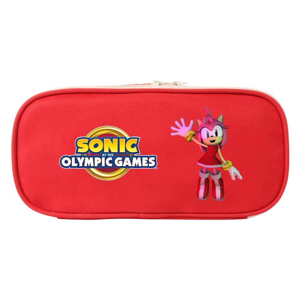 Sonic The Hedgehog Student Pencil Case Canvas Large Capacity Zipper Pen Bag For School Supplies And Teen Gift