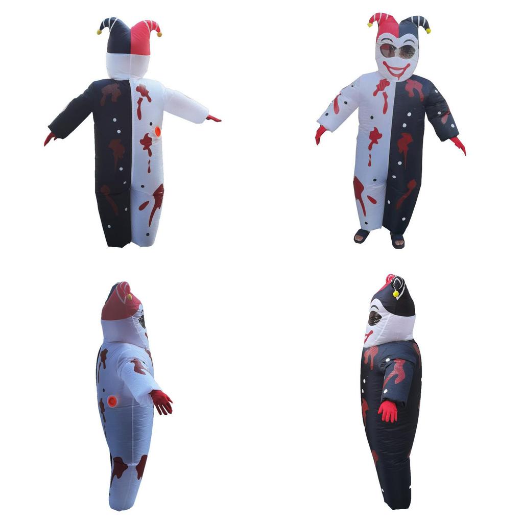 Evil Clown Inflatable Costume For Halloween Party Prank And Stage Performance Black Color