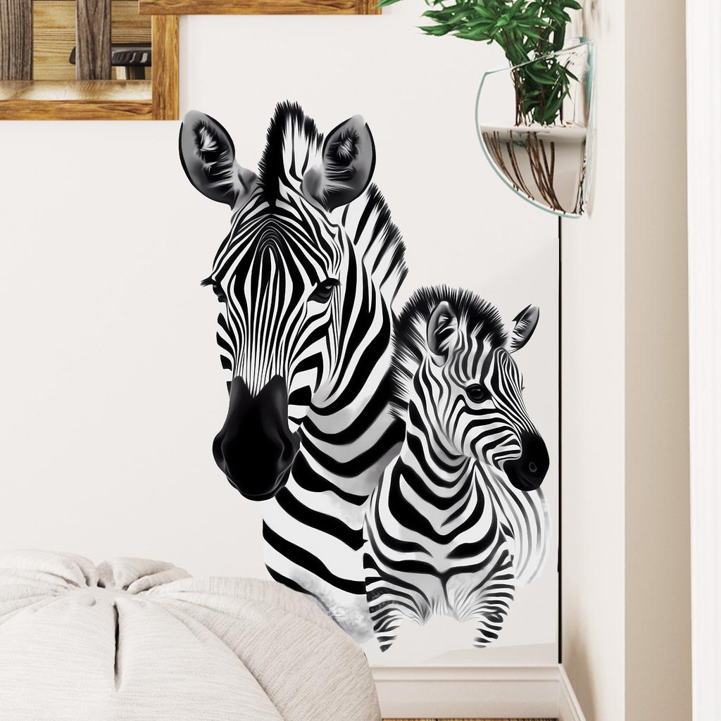 Cartoon Panda Löwe Zebra Tier Tapete Selbstklebend Abnehmbar für Kinderzimmer Kinderzimmer Schlafzimmer Wohnzimmer