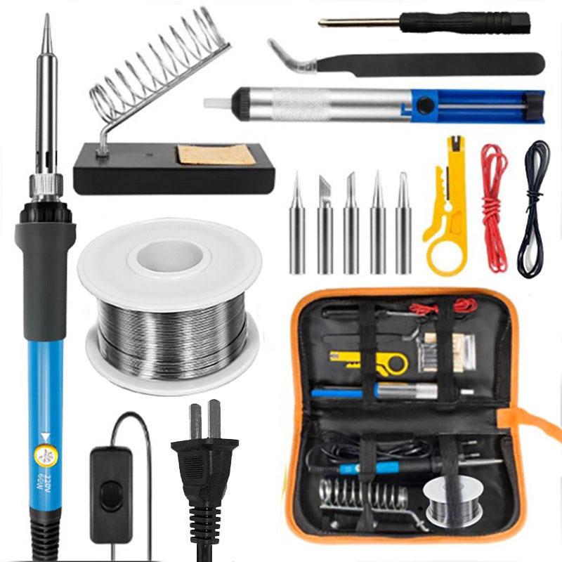 60W Adjustable Electric Soldering Iron Kit, 16-Piece, for Home Welding and Repair