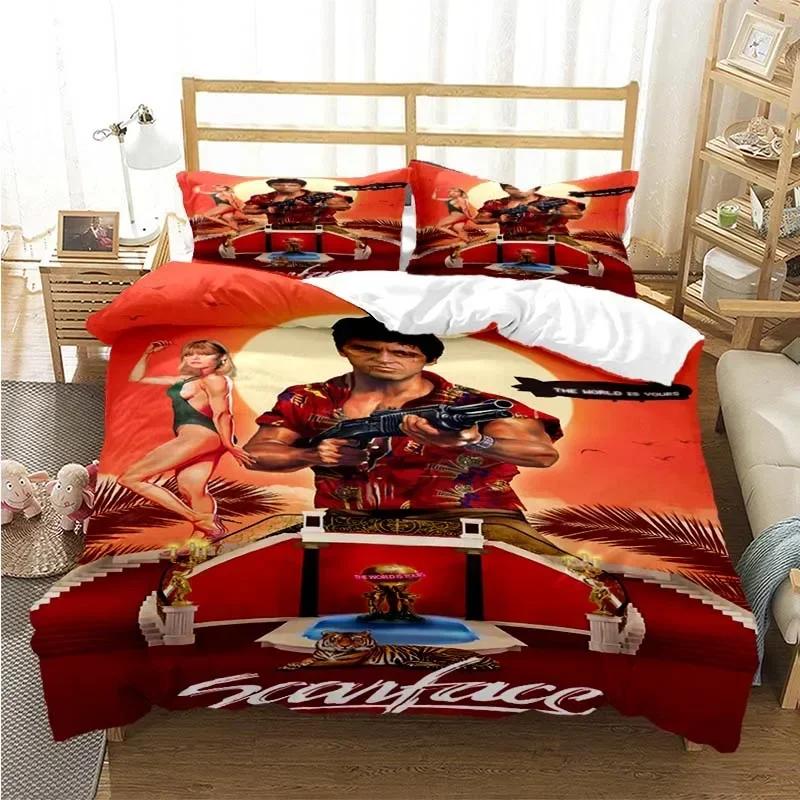 Scarface Comfortable Duvet Quilt Cover Pillowcase Bedding Set Children Bedroom Decoration Home Textile