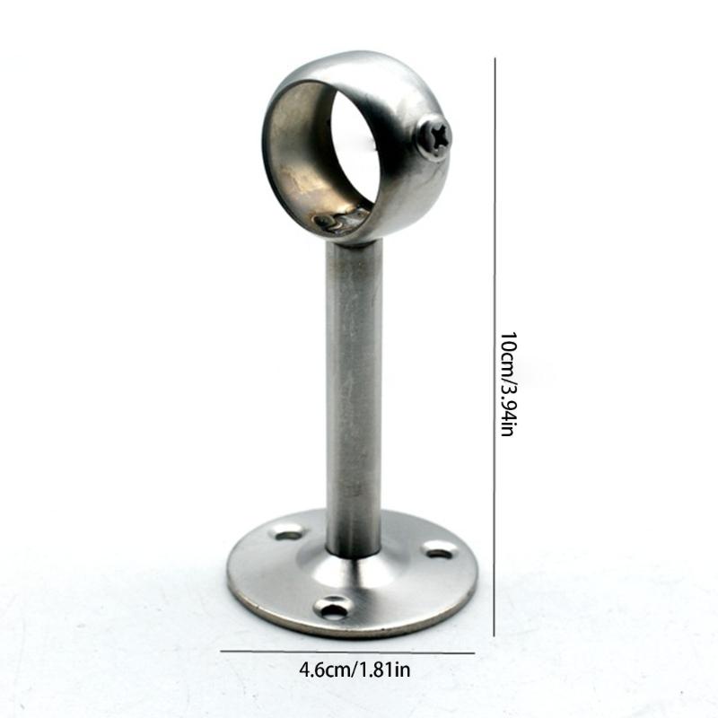 2 pièces Supports de Poteaux de Rideaux de Plafond Robustes en Acier Inoxydable Pour Tiges de 25x100mm Argent/Noir