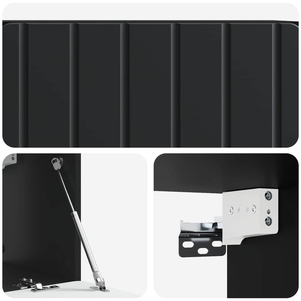 Wall Mounted TV Cabinet Black 78.5 X 31 X 30 Cm