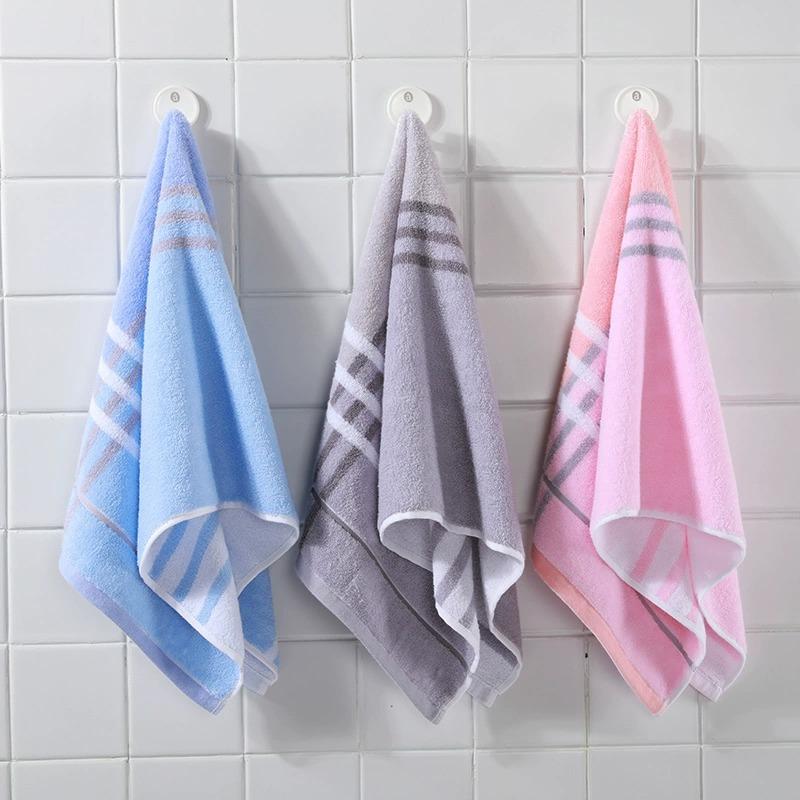 Pure cotton towel, striped plaid, soft water absorption, household adult face towel, gift