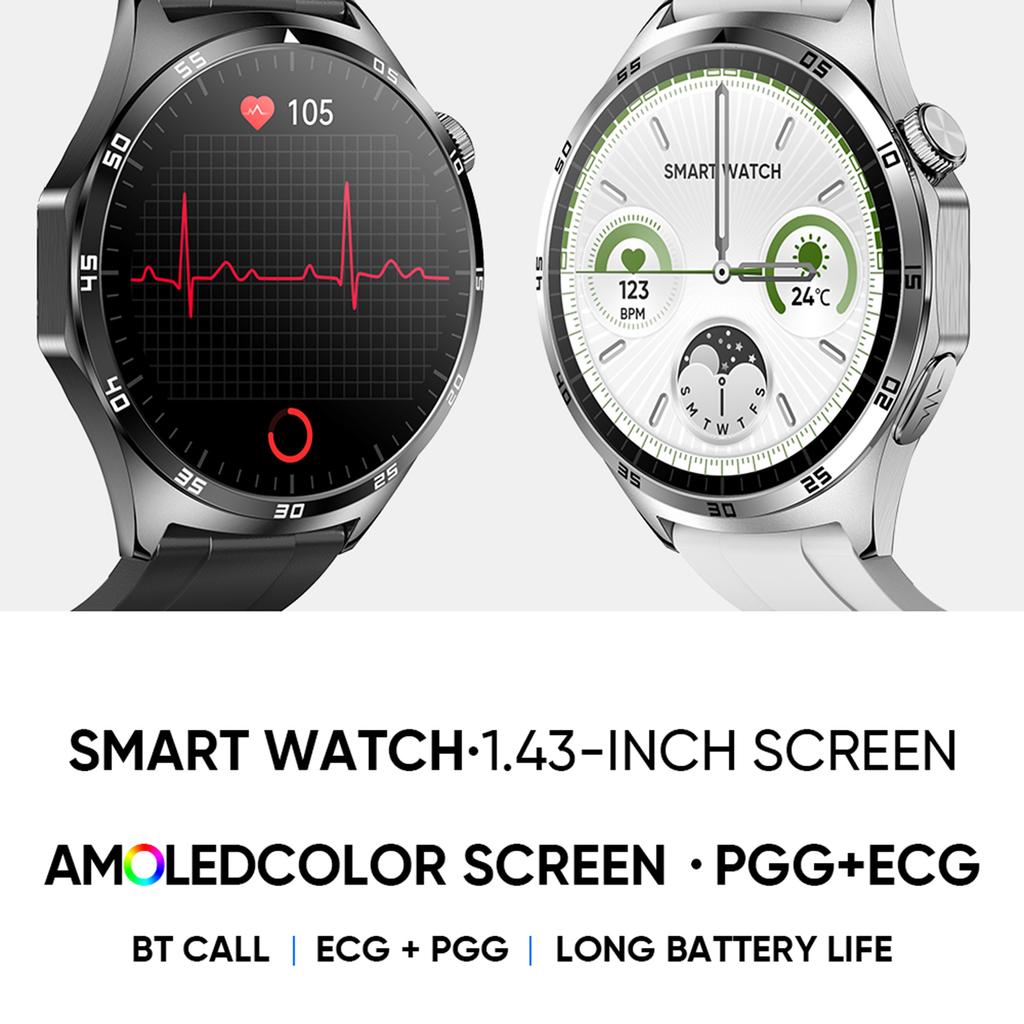 MT300 Smart Watch 1,43 Zoll Herzfrequenz-Schlafmonitor Smartwatch für Männer und Frauen Fitnessuhr mit 50+