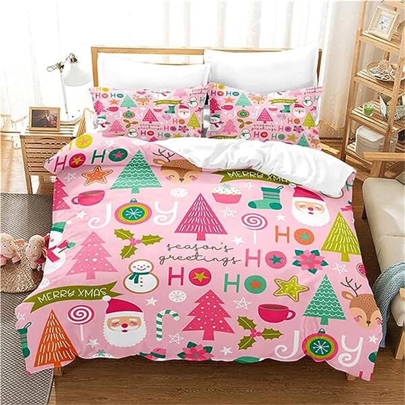 Christmas Duvet Cover Gold Reindeer Bedding Set Boys Girls Room Decor Blue Christmas Tree Comforter Cover Western New  Theme