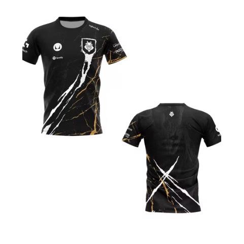 New G2 Sports Electronic Sports Competition T-shirt National Team Unified 3D Printing T-shirt O Transparent Breathable Sports Ultra