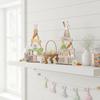 Mini Easter Bunny Decor Wooden Egg Tabletop Ornaments Spring Centerpiece Display Shelf Decorations Holiday Home Scene Crafts