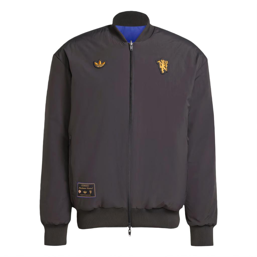 adidas Originální Manchester United Ikony Oboustranná Oversized Bombera Pánská Černá Zlatá JN2831