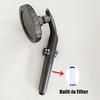 Big Panel High Pressure Large Flow Shower Head With Stop Water Button Silver Massage Abs Spray Nozzle Rainfall Bathroom Shower