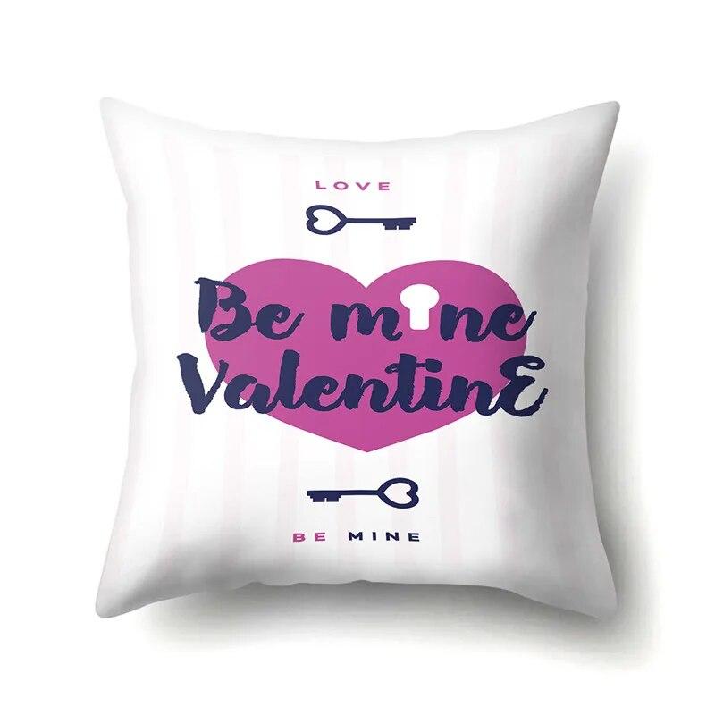 Valentine's Day Letter Love Pattern Printed Pillow Cover Sofa