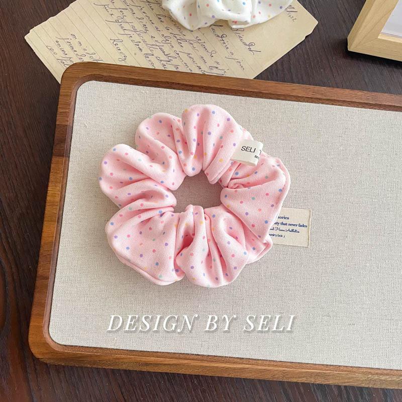 Soft Knitted Collection Autumn Winter Sweet Scrunchie Polka Dot Floral