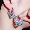 New Sparkling Circle Water Drop Zircon Tassel Women's Earrings Fashion Fairy Earrings Earrings Buckle