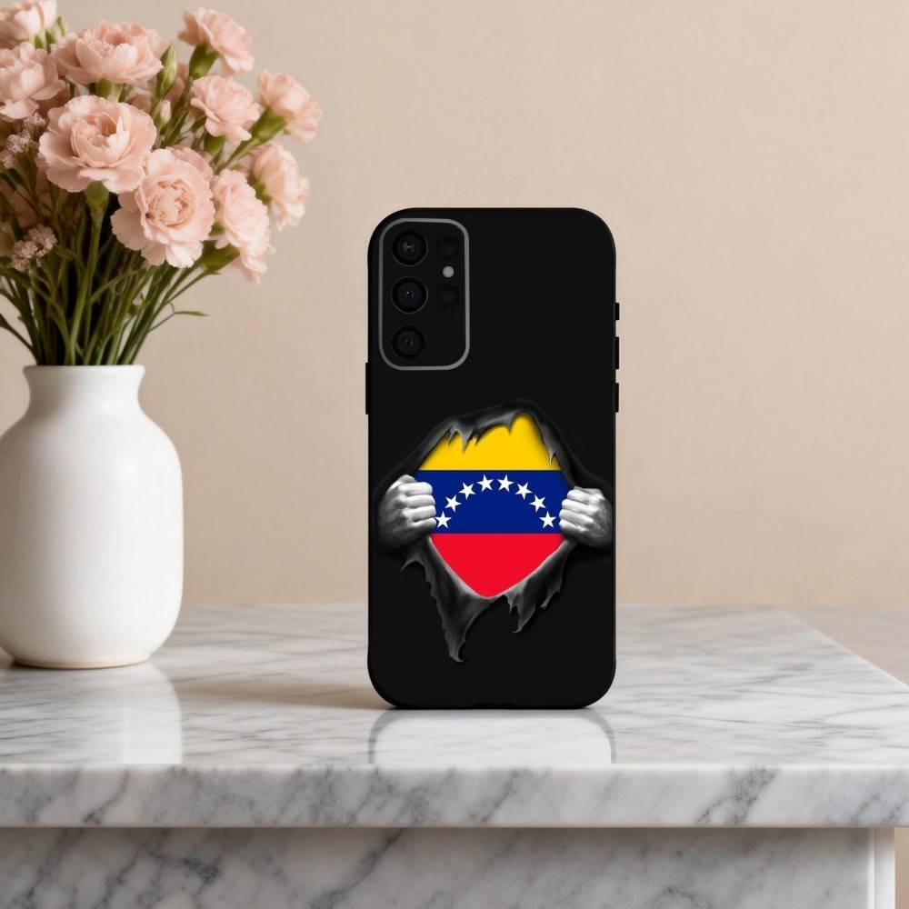 V-Venezuela-A F-Flag-G Phone Case For Samsung S25,24,23,22,30,21,10,9,Ultra,Plus,Lite,FE,4,5 G Soft Black Case