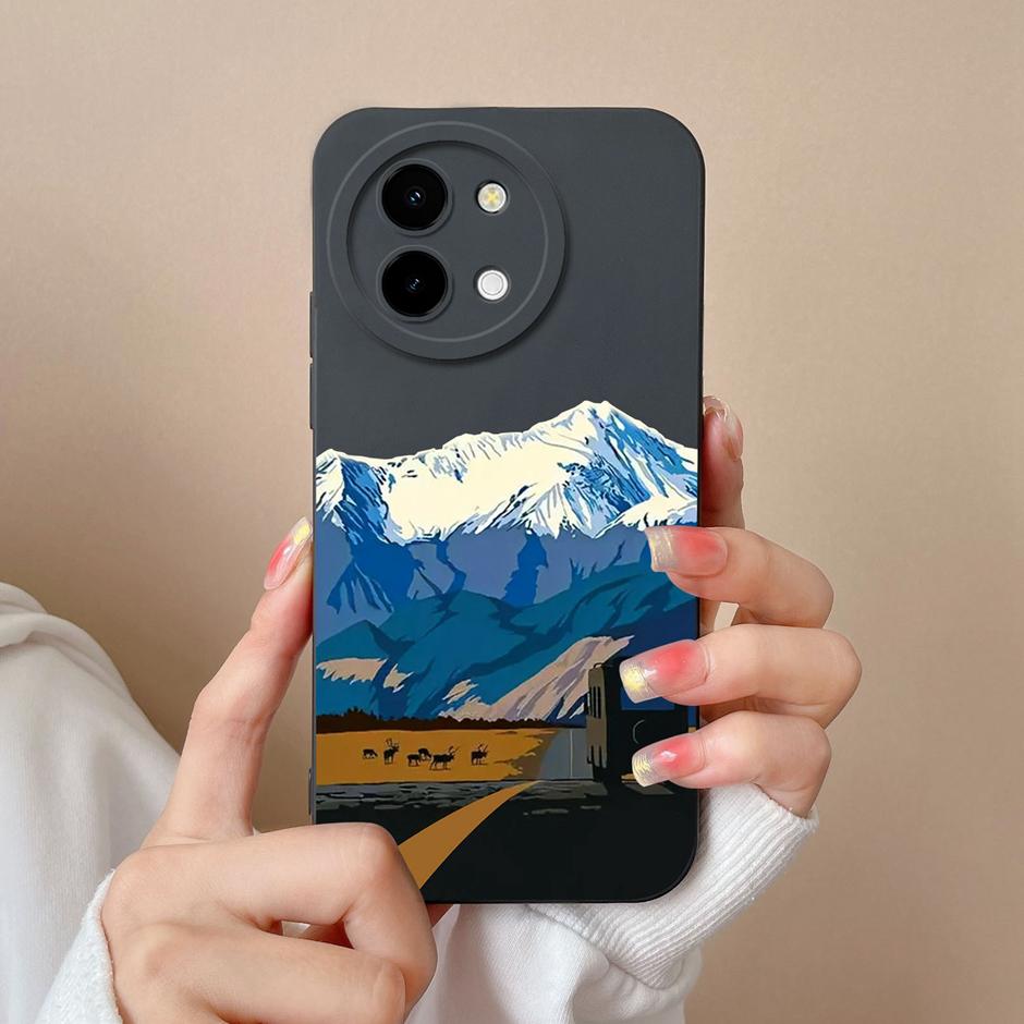 For Vivo Y38 5G Cases Love Heart Flowers Liquid Silicone TPU Shockproof Cover For VivoY200i VivoT3x Prevalent Coque Funda Shell