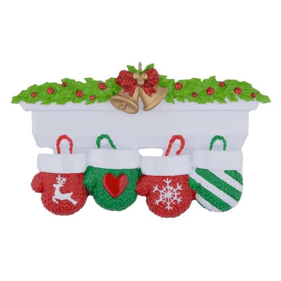 Christmas Pendant Bright Red Green Gloves Shape Festive Color Hanging Ornament Holiday Wall Decoration Gift