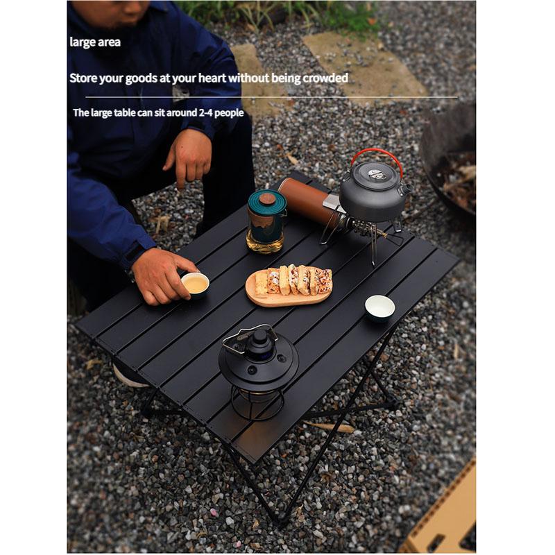 Lightweight Aluminum Folding Table Portable Camping Desk Compact Roll Top Design for Outdoor Picnic Barbecue Beach